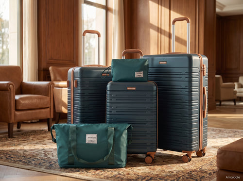 Amalodie Luggage Sets 5 Piece Suitcases with Double Spinner WheelSuitcase Set ABS Hard Case Luggage with TSA Lock and Durable Waterproof Travel Luggage